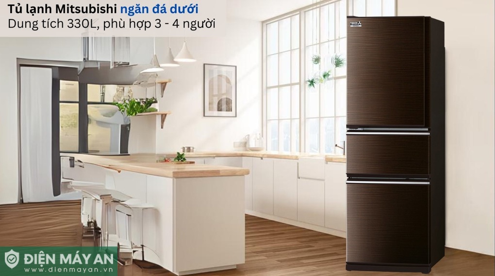 Tủ lạnh Mitsubishi Electric Inverter 330 lít MR-CX41ER-BRW-V